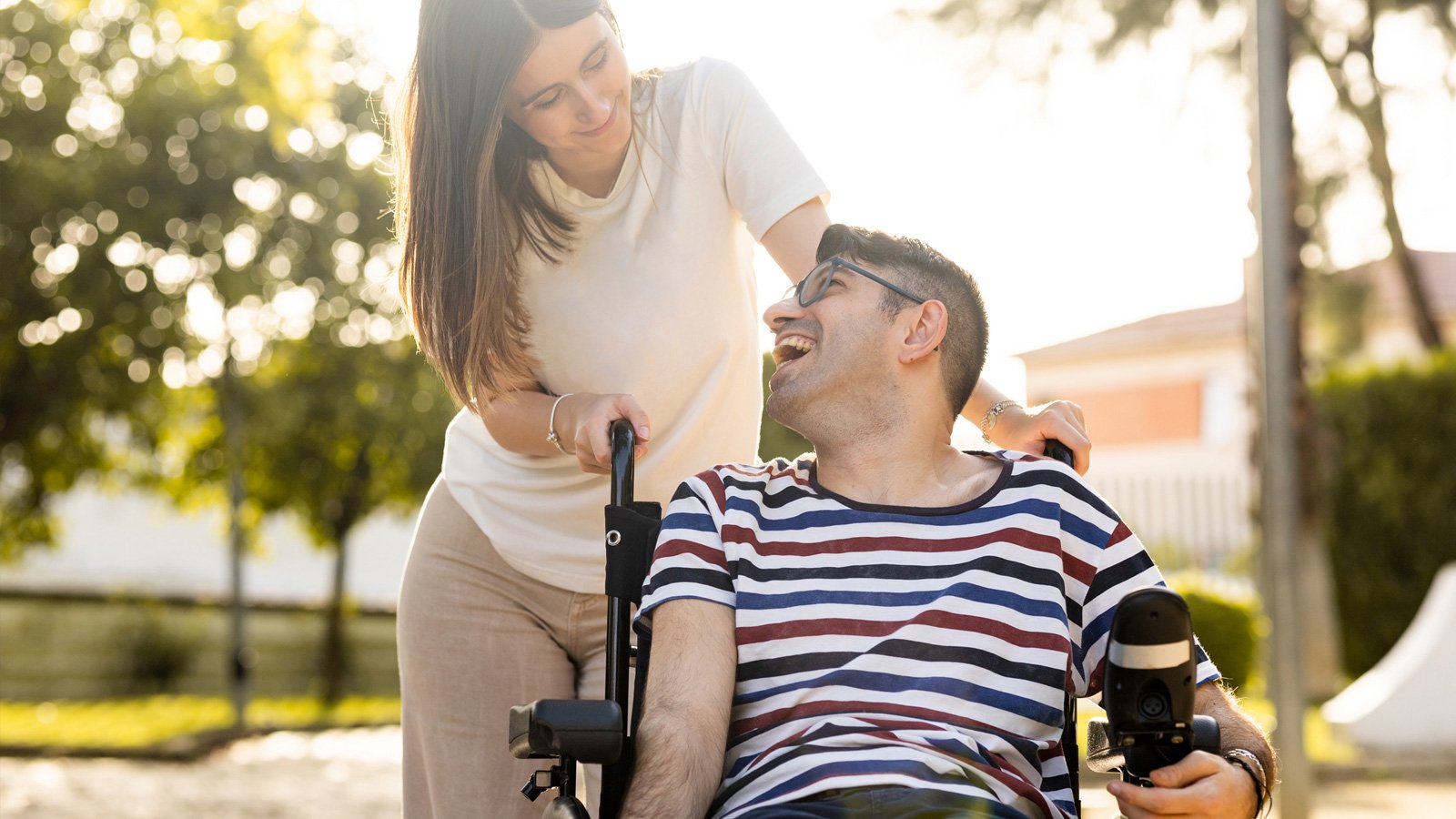 Adult with Cerebral palsy and partner